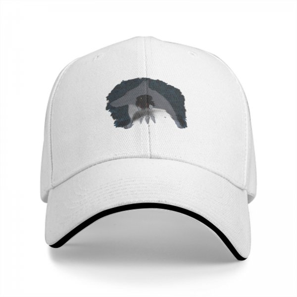 Black Baseball Cap With Monster Face Graphic Design