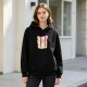 Black Graphic Hoodie with Cute Food Themed Print