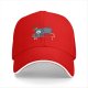 Black baseball cap with sleepy penguin low battery graphic