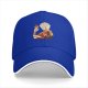 Black baseball cap with anime silhouette graphic of two characters