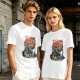 Olive T-Shirt with Japanese Dragon and Sun Graphic Print