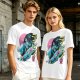 Olive T-shirt with Anime Vampire Hunter Character Graphic