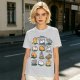 Olive Green T-Shirt With Cute Cat Yoga Pose Illustrations