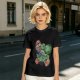 Olive T-shirt with Mario and Yoshi artistic graphic print