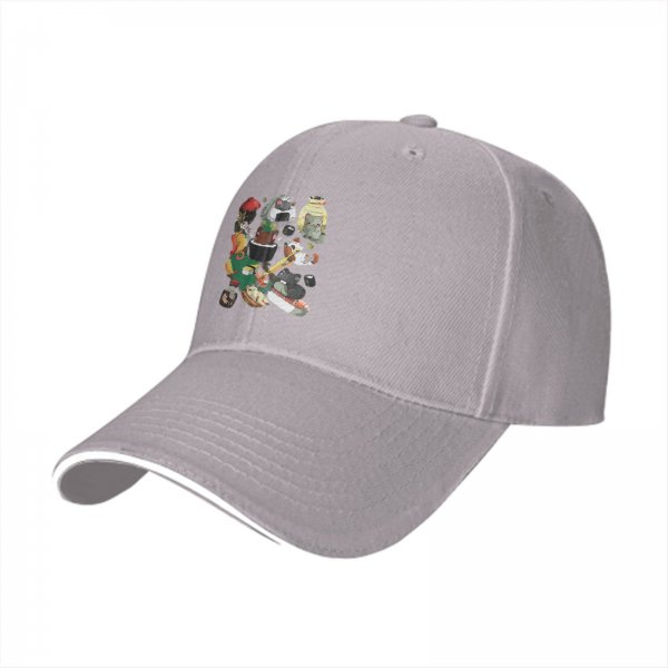 Black Baseball Cap With Cute Cats Cooking Food Graphic