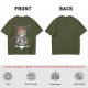Olive T-Shirt With Meditating Wise Old Man And Dragon Art Print