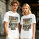 Olive graphic tee with 'Therapy is expensive sarcasm is free' print