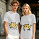 Olive T-Shirt with Happy Raised Paw Cat and 'NOTHING' Print