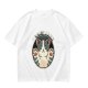 Olive T-shirt with I Don't Care Cat Graphic Print
