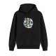 Black hoodie with anime fantasy character graphic print
