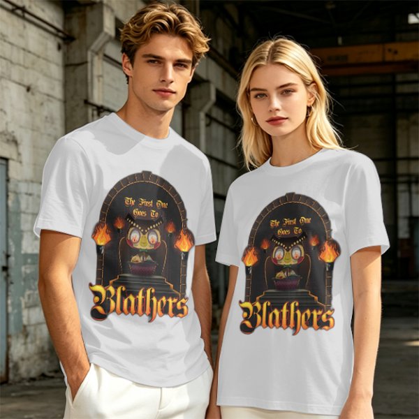 Olive T-Shirt with Gothic Blathers Themed Archway Print