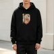 Black Hoodie With Ramen Cat Graphic Print