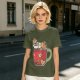 Olive T-Shirt With Cute Capybara In Christmas Hot Cocoa Mug Print