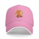 Black Baseball Cap with Orange Anime Character Silhouette Print