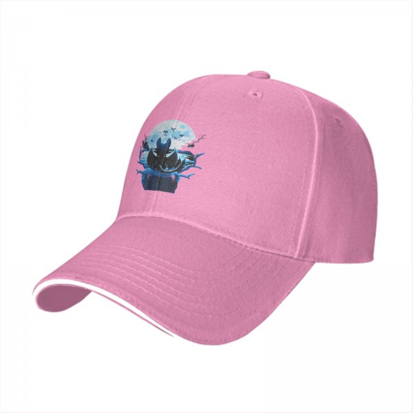 Black baseball cap with bat and full moon gothic graphic