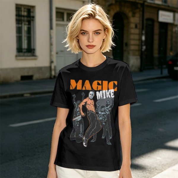Magic Mike Horror Parody Graphic T-Shirt Design