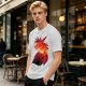 Olive T-Shirt With Fiery Lion Creature Graphic Print