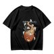Olive green t-shirt with pumpkin ramen and ghost graphic print