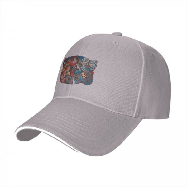 Black Baseball Cap with Fantasy Character Group Art Print