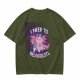 Olive t-shirt with axolotl 'I need to relaxolotl' graphic