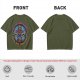 Olive t-shirt with skeleton warrior graphic and permission forgiveness text