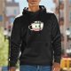 Black hoodie with angry coffee cup graphic and 'I NEED MORE' text