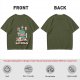 Olive T-Shirt With Funny Cat Graphic 'Catholic' Print