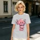 Olive T-Shirt With Cute Axolotl Holding Hot Drink Print