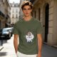 Olive T-Shirt With Chibi Princess Mononoke Wolf Rider Artwork