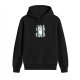 Black Hoodie With Grumpy Fluffy Cat Graphic Print