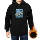 Black hoodie with Blue Tiger graphic print