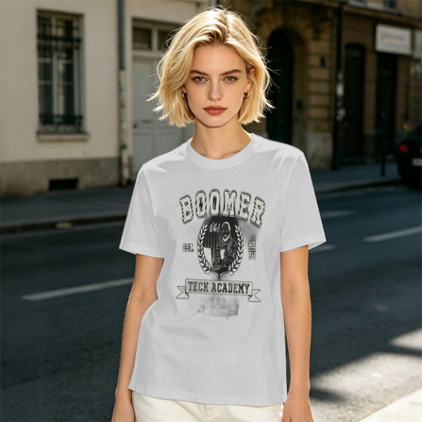 Olive Graphic T-Shirt With Boomer Tech Academy Print