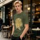 Olive Green T-Shirt With Pepperoni Pizza Slice Graphic