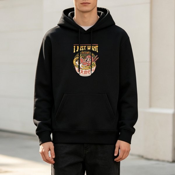 I Just Want To Eat Ramen Hoodie With Cute Anime Character Design