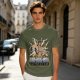Olive T-shirt with Hee-Hee-Man Master of Pop Lifting Barbell Graphic