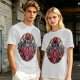 Orc-like magical creature graphic olive green t-shirt