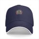Black baseball cap with retro graphic print design