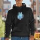 Black hoodie with watercolor Totoro graphic print
