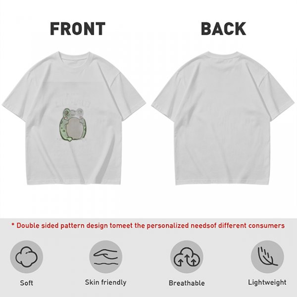 Olive Green T-Shirt With Cute Chubby Frog Graphic Print
