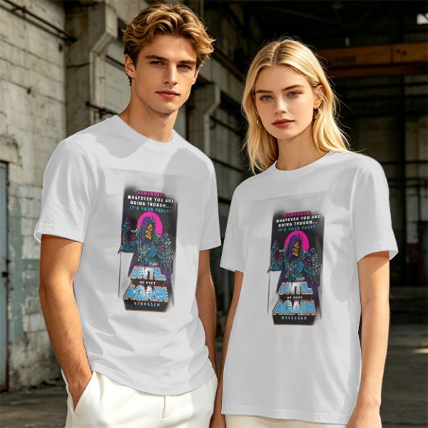 Olive graphic t-shirt with villain character and humorous text print