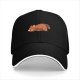 Black baseball cap with a sleeping red panda graphic