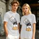 Olive T-Shirt With Stacked Cute Chibi Cats Graphic