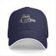 Black Baseball Cap With Cute Cat Holding Chainsaw Purr Print