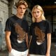 Olive T-Shirt With Coffee Wolf Steam Graphic Print