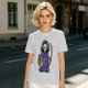 Olive T-Shirt With Cute Grim Reaper Holding Wilted Potted Plant Print