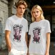 Olive T-Shirt with 'Not Sweet Just Salty' Cartoon Popcorn Print