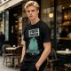 Olive T-Shirt With Free Hugs Monster Graphic Print