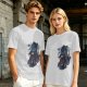 Olive T-Shirt With Dark Wizard Illustration And Japanese Text