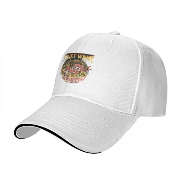 I Just Want To Eat Ramen Graphic Baseball Cap