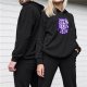 Black hoodie with 'Down the Witches Road' graphic print